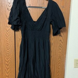 Abercrombie & Fitch Black Dress Size LT Dress with Flutter Sleeves